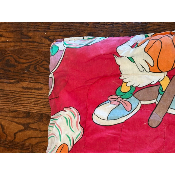 Disney Mickey Friends Sports Comforter Minnie Goofy Donald Vtg 80s Reversible - Picture 3 of 14